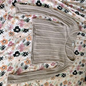Hollister light brown cropped long sleeve